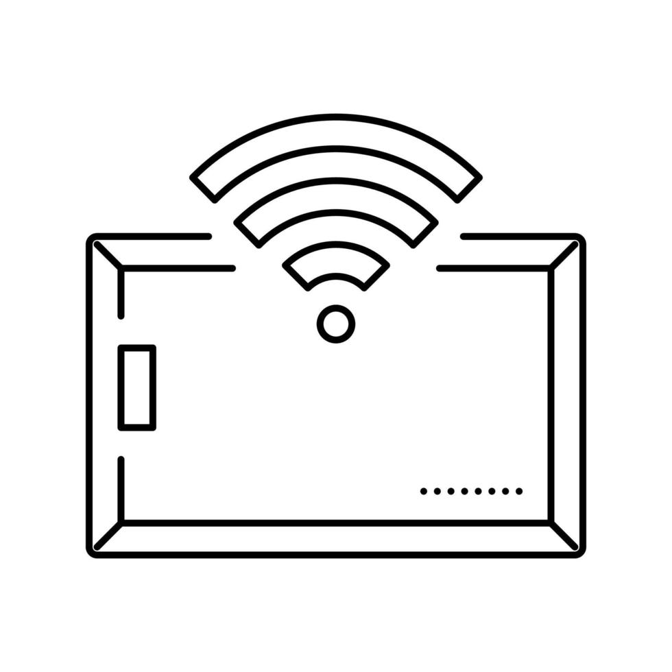 card with rfid technology wireless access line icon vector illustration
