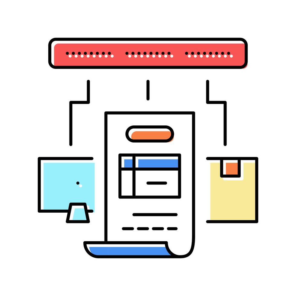 tracking number color icon vector illustration