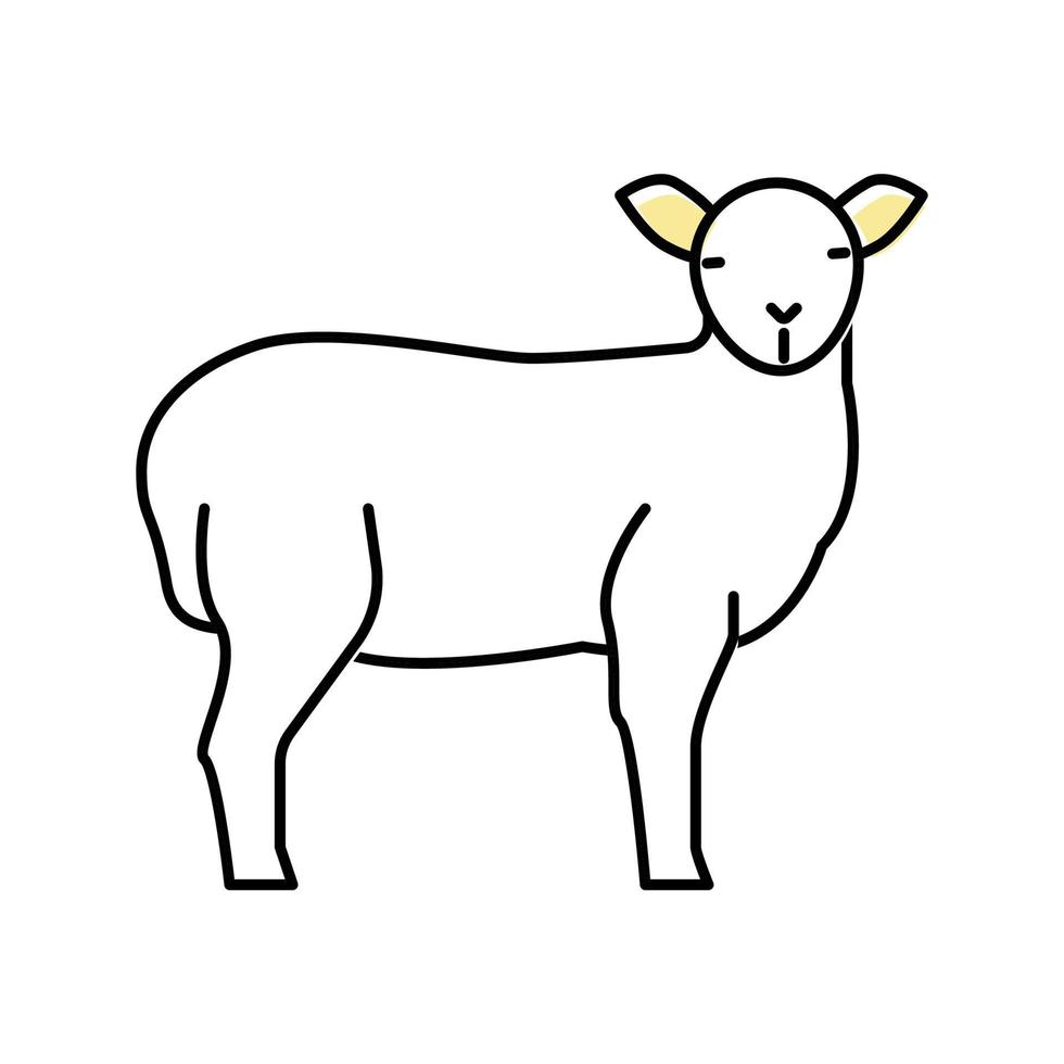 cordero doméstico granja animal color icono vector ilustración