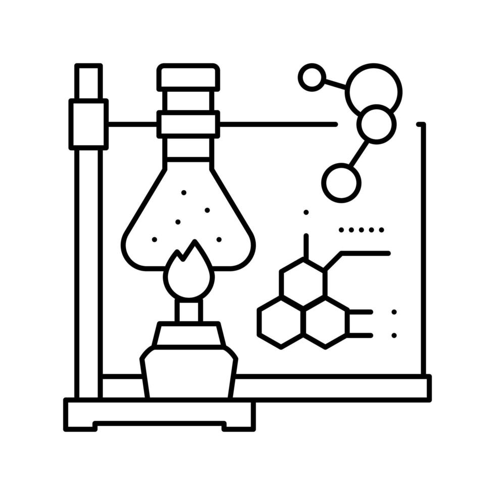 escuela disciplina química línea icono vector ilustración