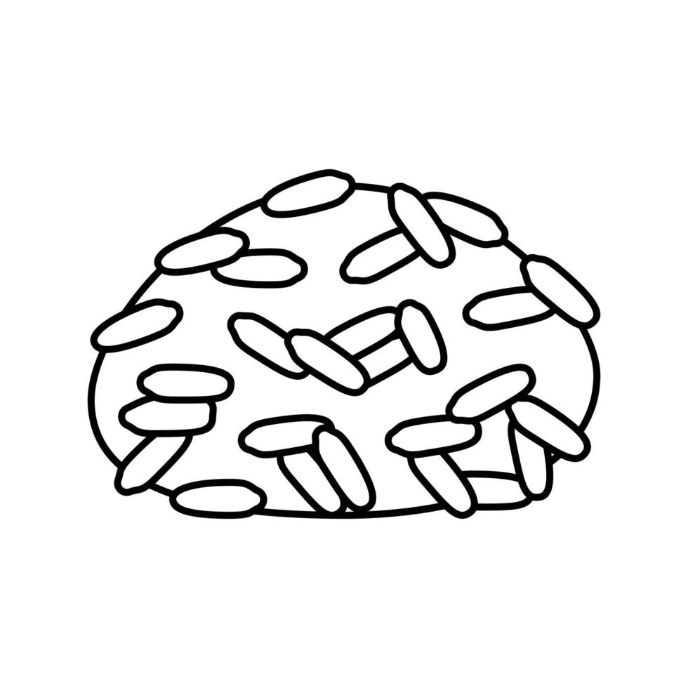 ilustración de vector de icono de línea de arroz de carga roja