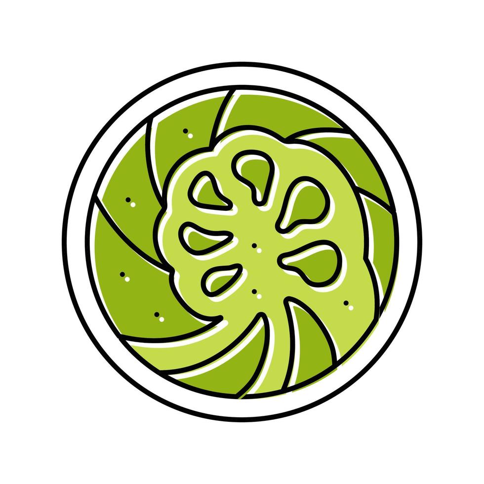 top bowl wasabi sauce food color icon vector illustration