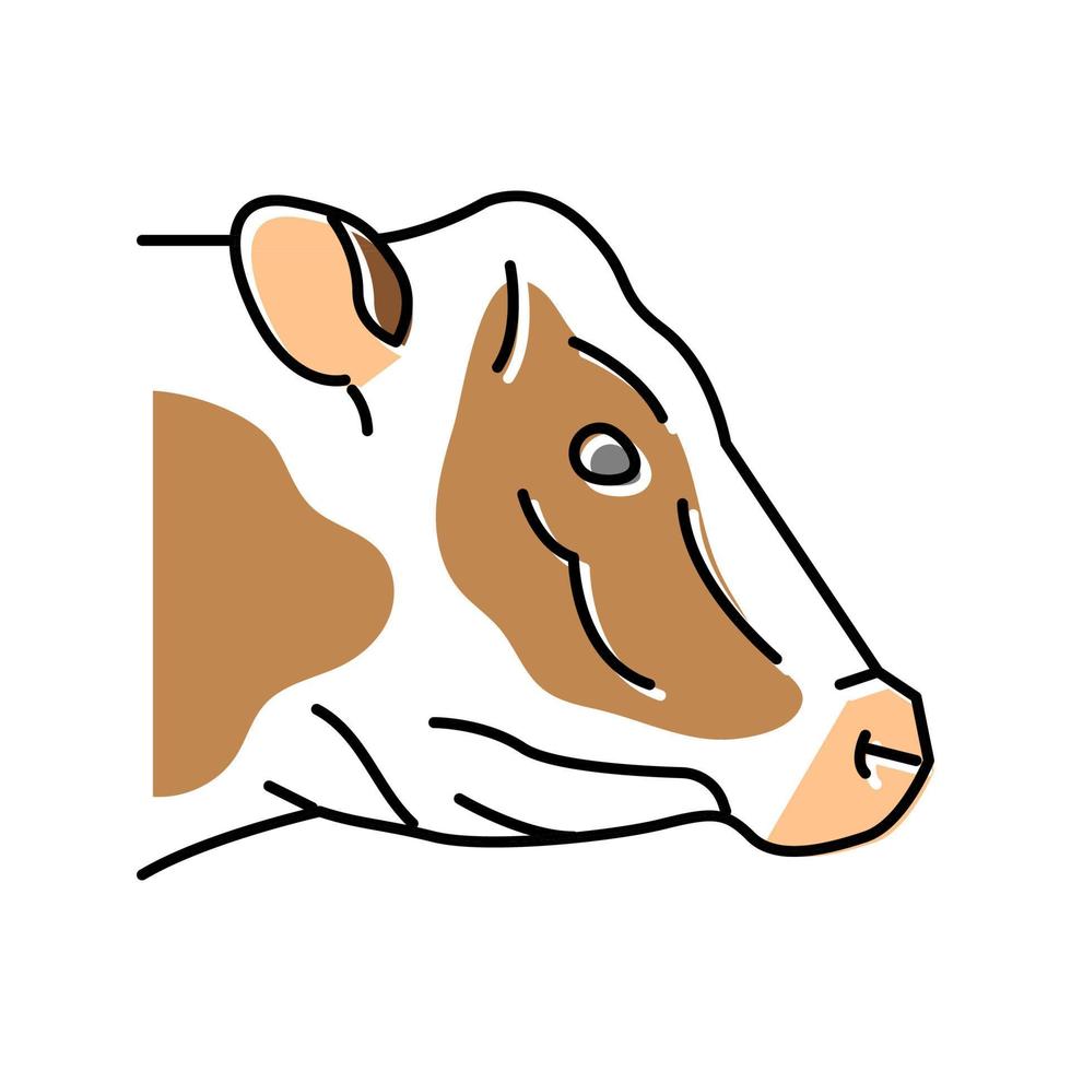 cow animal zoo color icon vector illustration