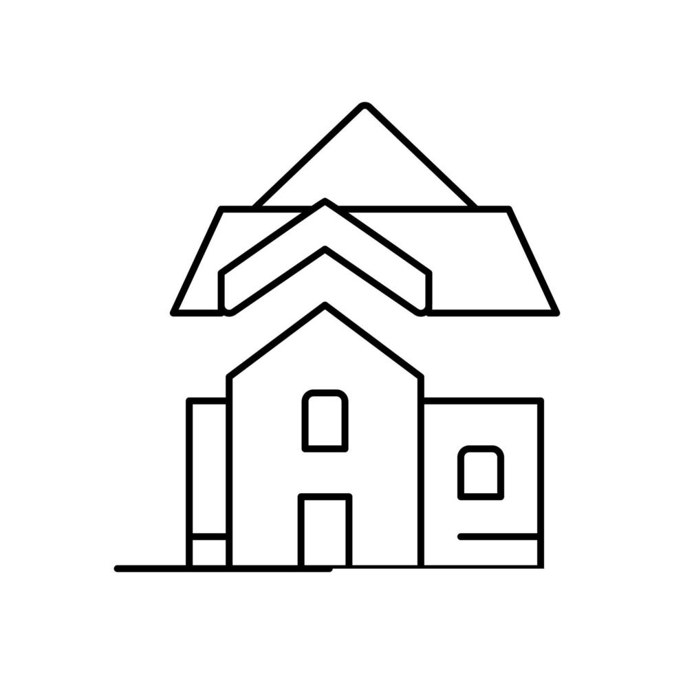 ilustración de vector de icono de línea de instalación de techo