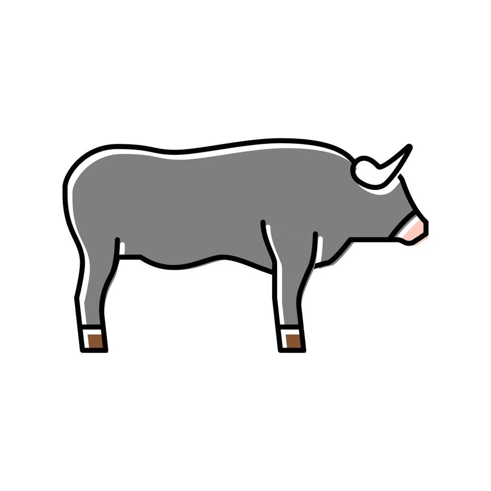 bull farm animal color icon vector illustration