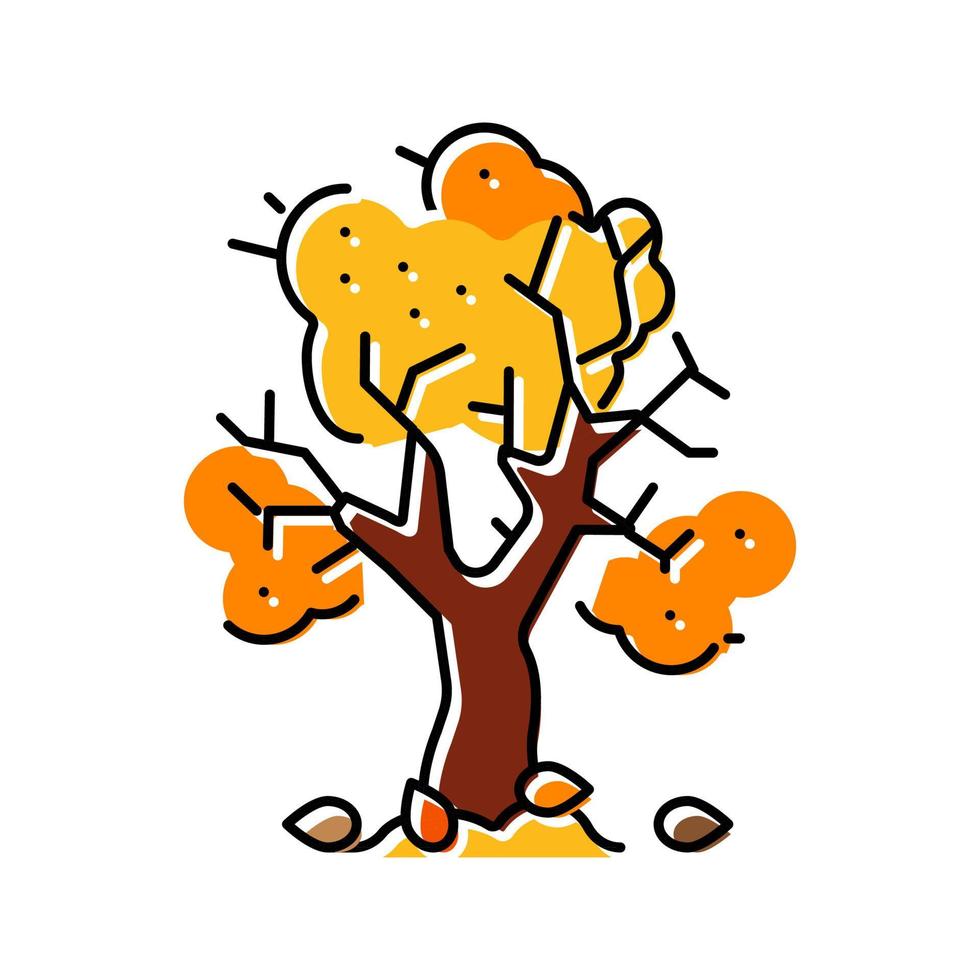 árbol otoño color icono vector ilustración