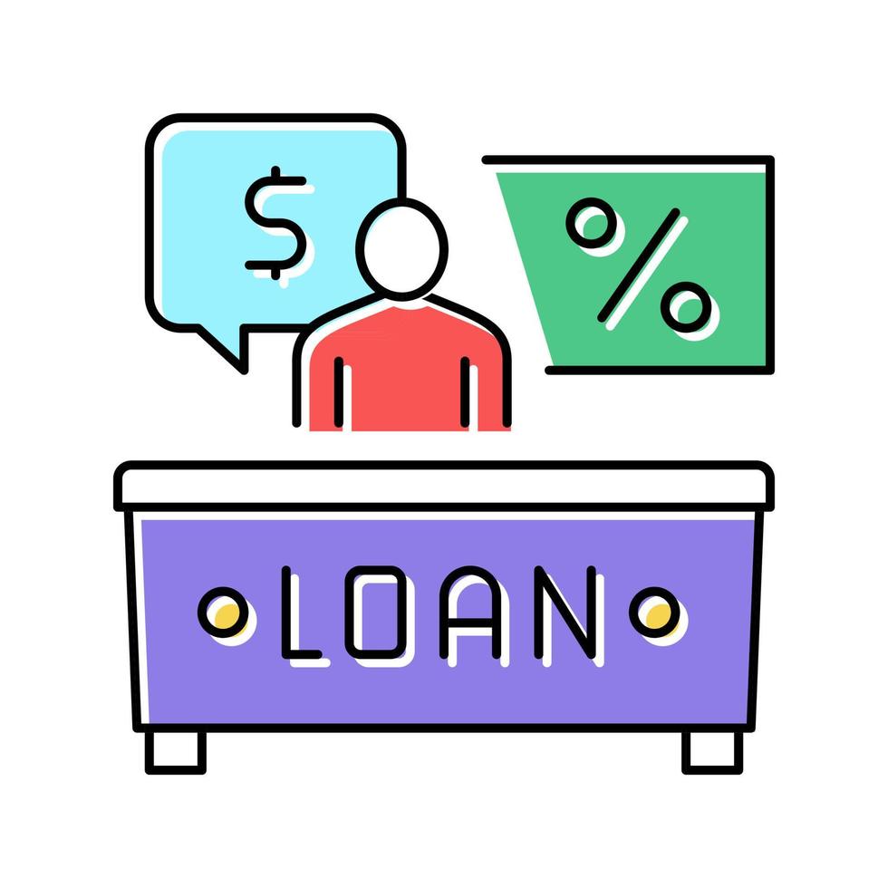 bank consultant loan color icon vector illustration