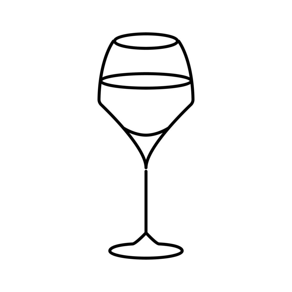 Ilustración de vector de icono de línea de copa de vino de cóctel