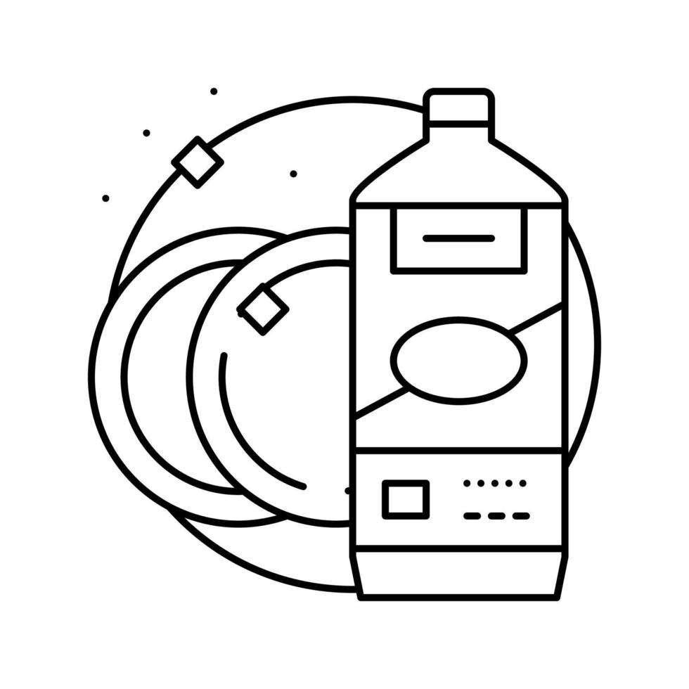 ilustración de vector de icono de línea de detergente limpiador de cerámica
