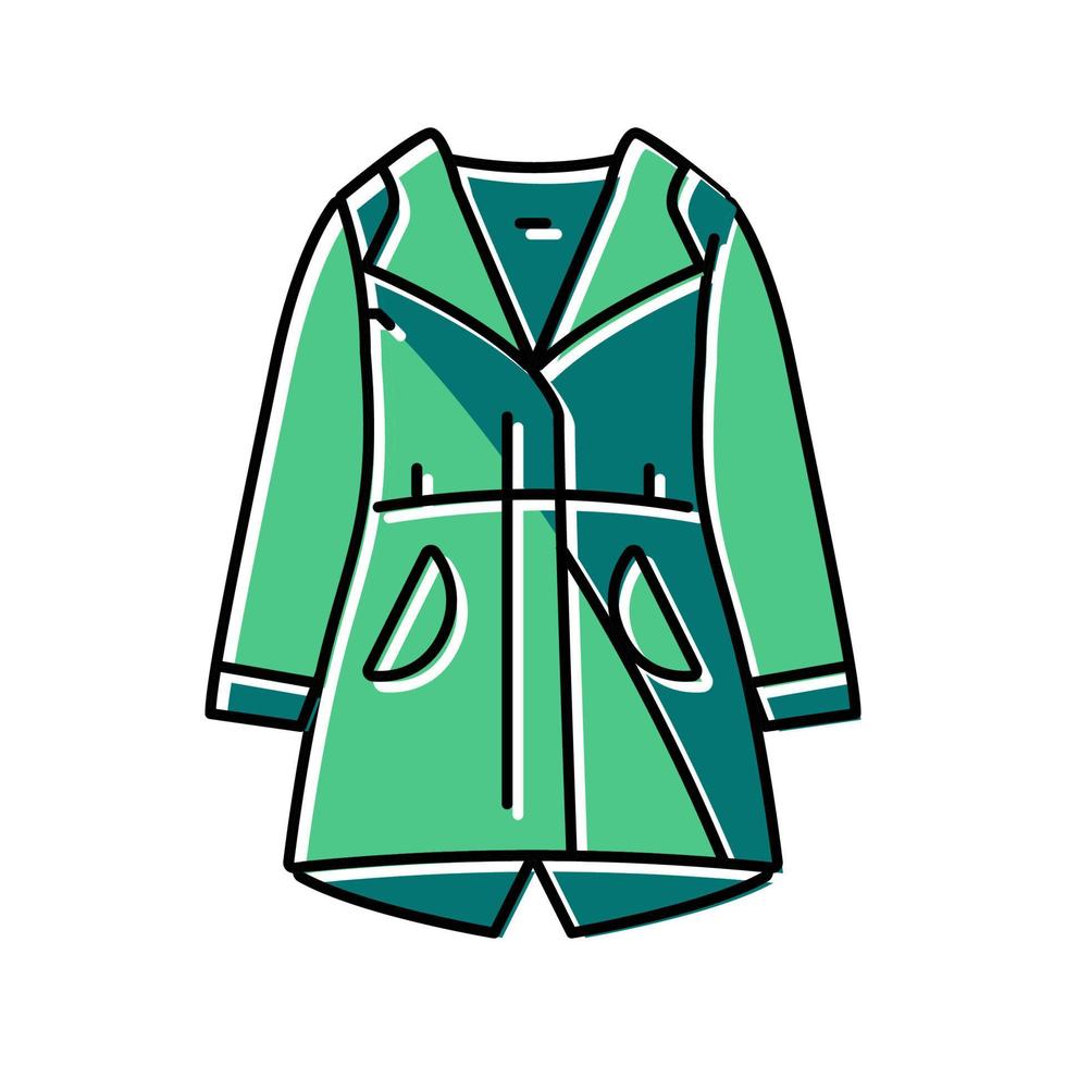 abrigo de noche prendas de vestir exteriores icono de color femenino ilustración vectorial vector
