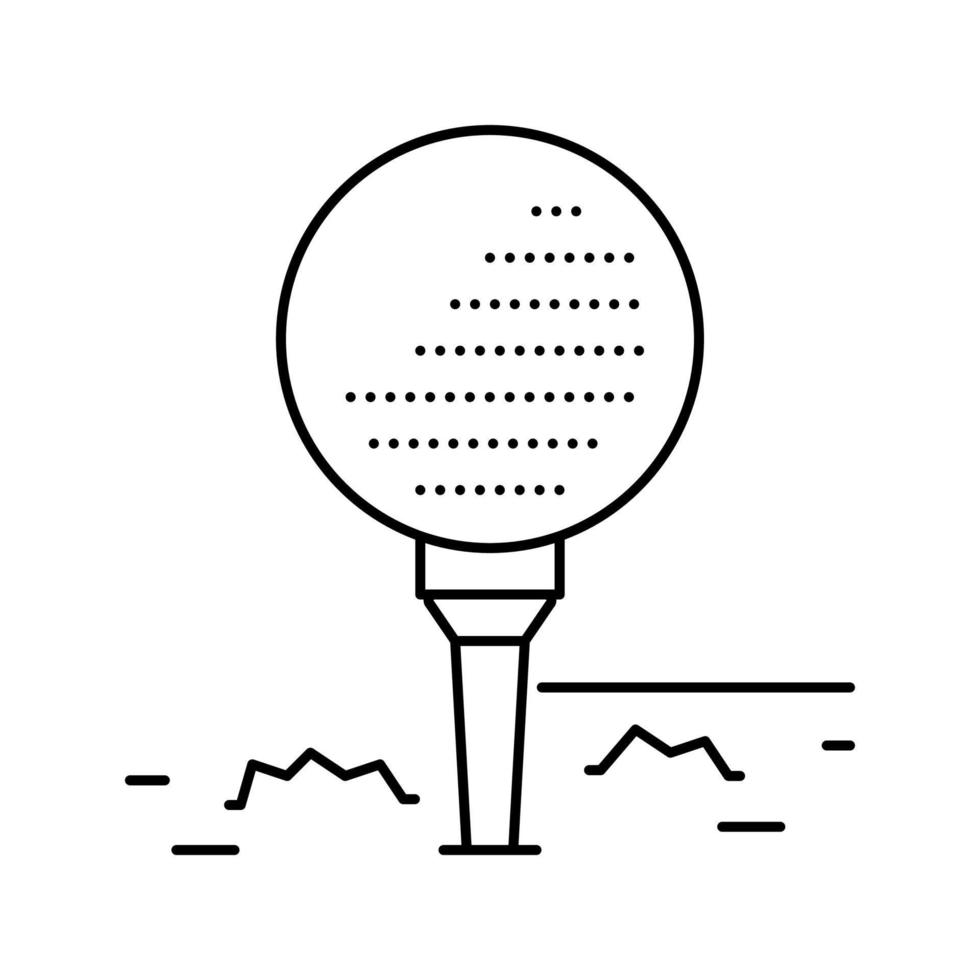 ball on golf tee stand line icon vector illustration