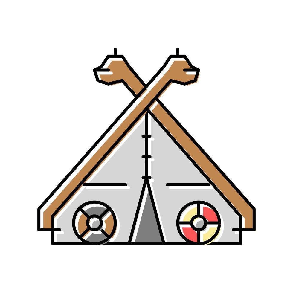 tent viking color icon vector illustration