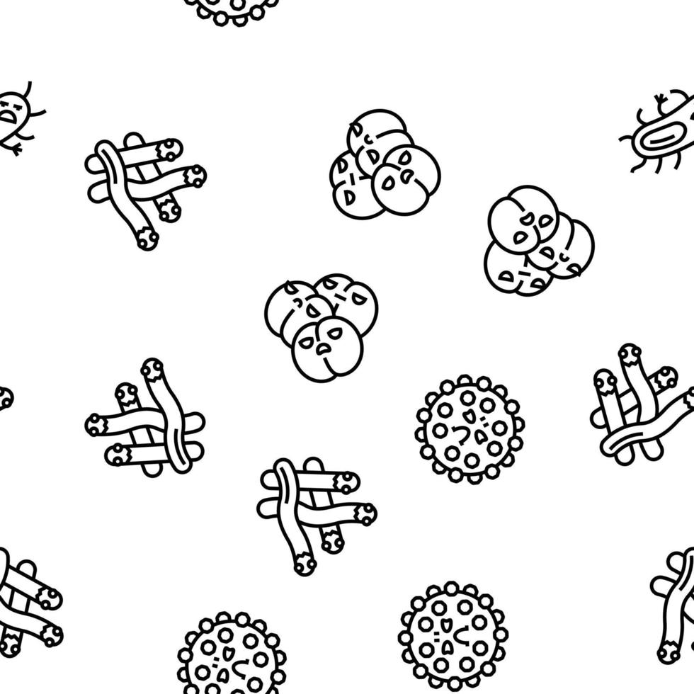 bacteria virus bacterium cell vector seamless pattern