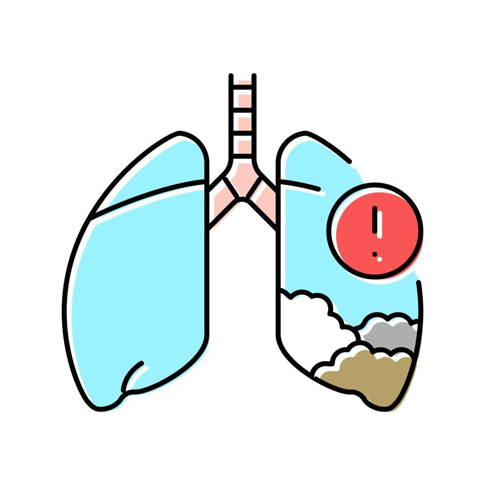 mesotelioma enfermedad color icono vector ilustración