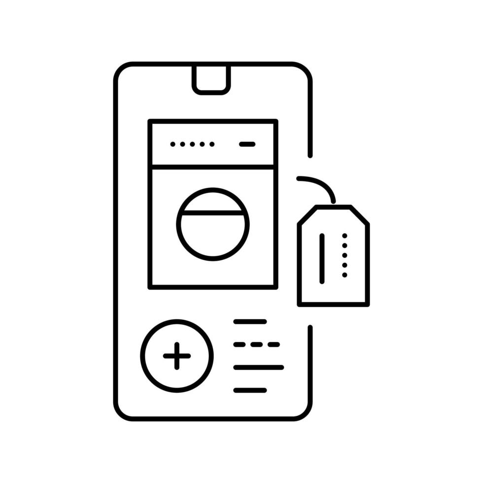 ilustración de vector de icono de línea de tienda en línea