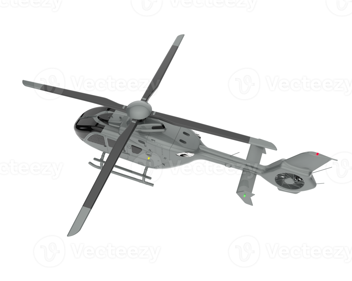 helicóptero aislado sobre fondo transparente. Representación 3d - ilustración png