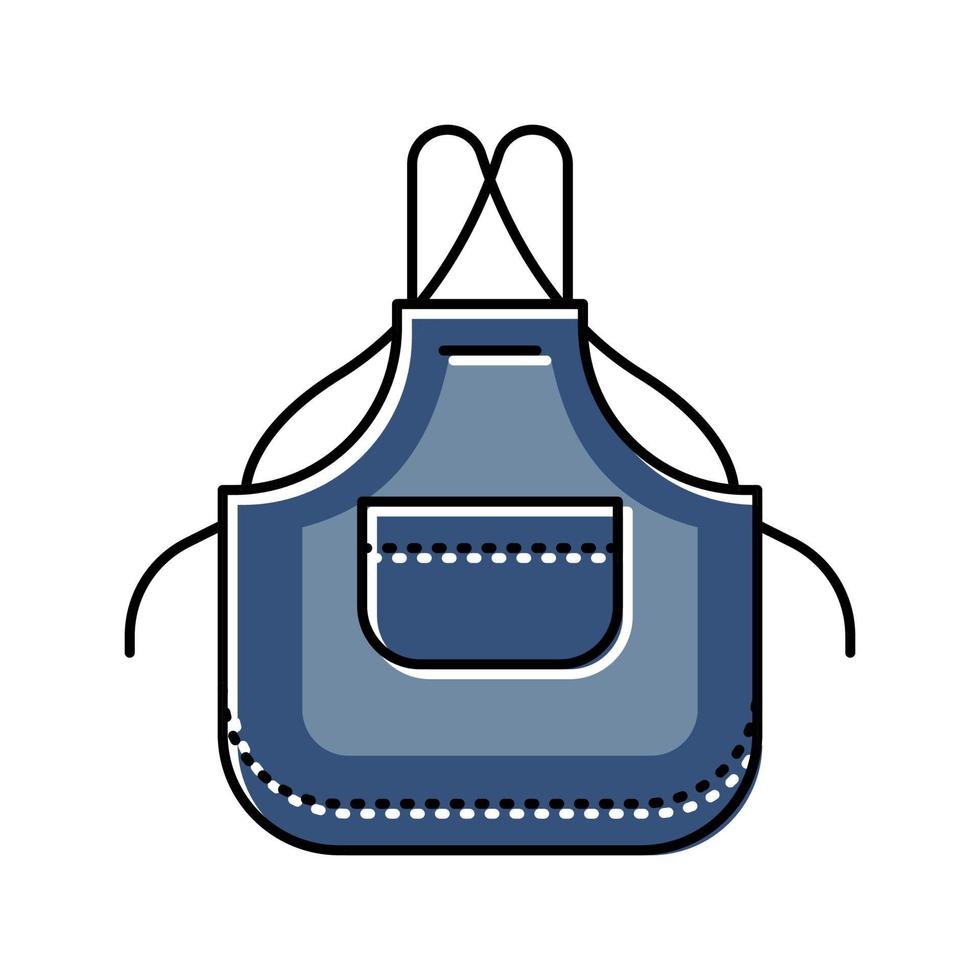 apron denim color icon vector illustration