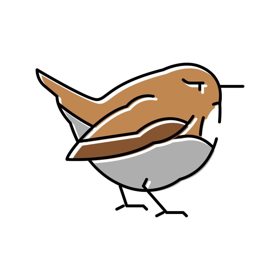 wren bird color icon vector illustration