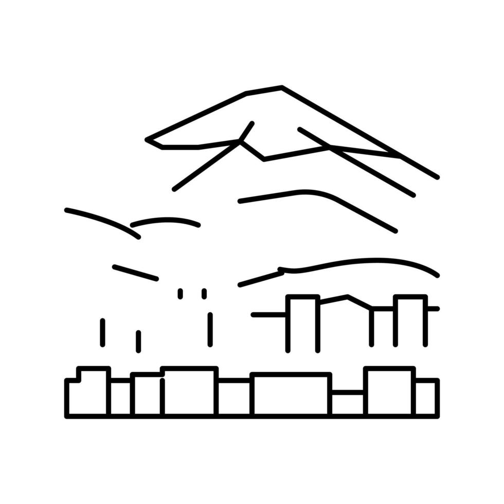 ilustración de vector de icono de línea de montaña fujiyama