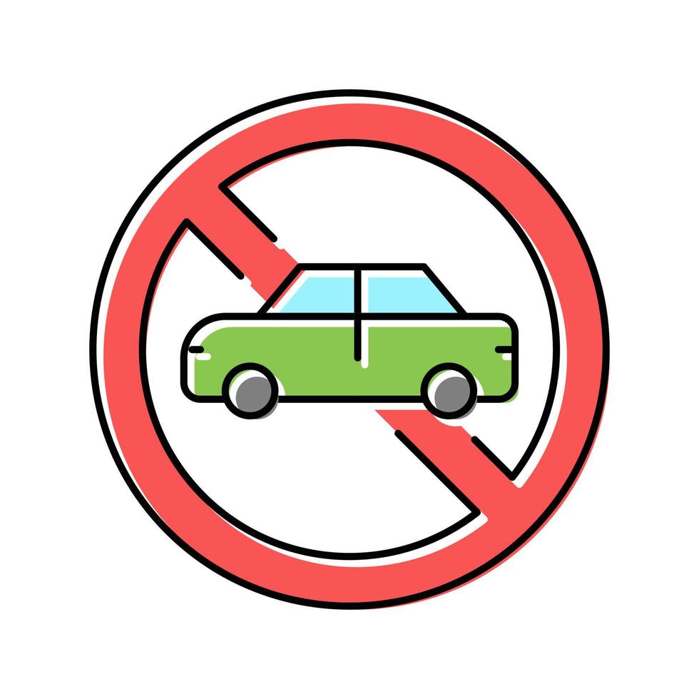 ilustración de vector de icono de color de parada de coche