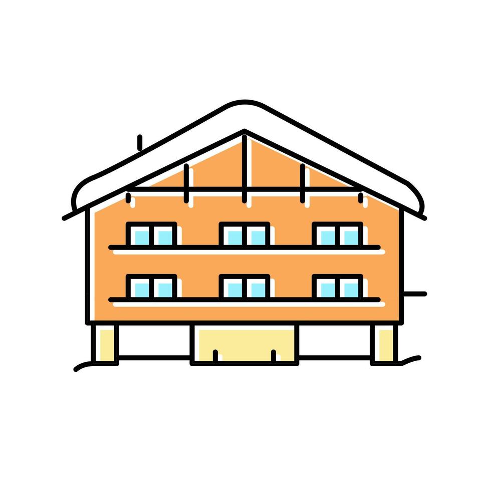 chalet house color icon vector illustration