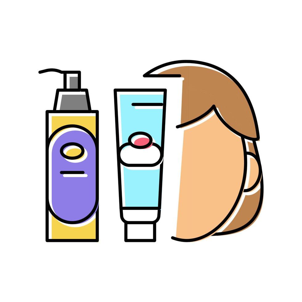 ilustración de vector de icono de color cosmético de piel