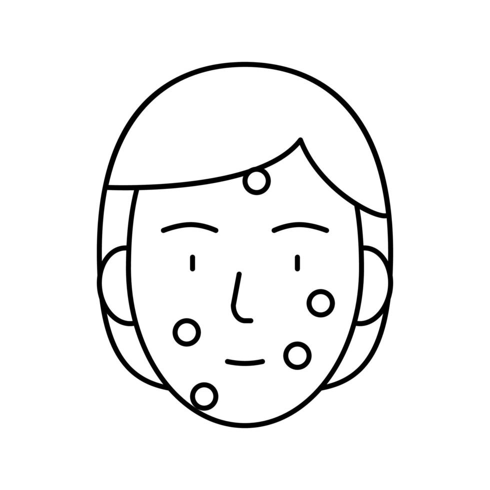 face acne line icon vector black illustration