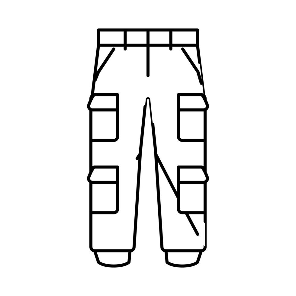 ilustración de vector de icono de línea de ropa de pantalones de carga