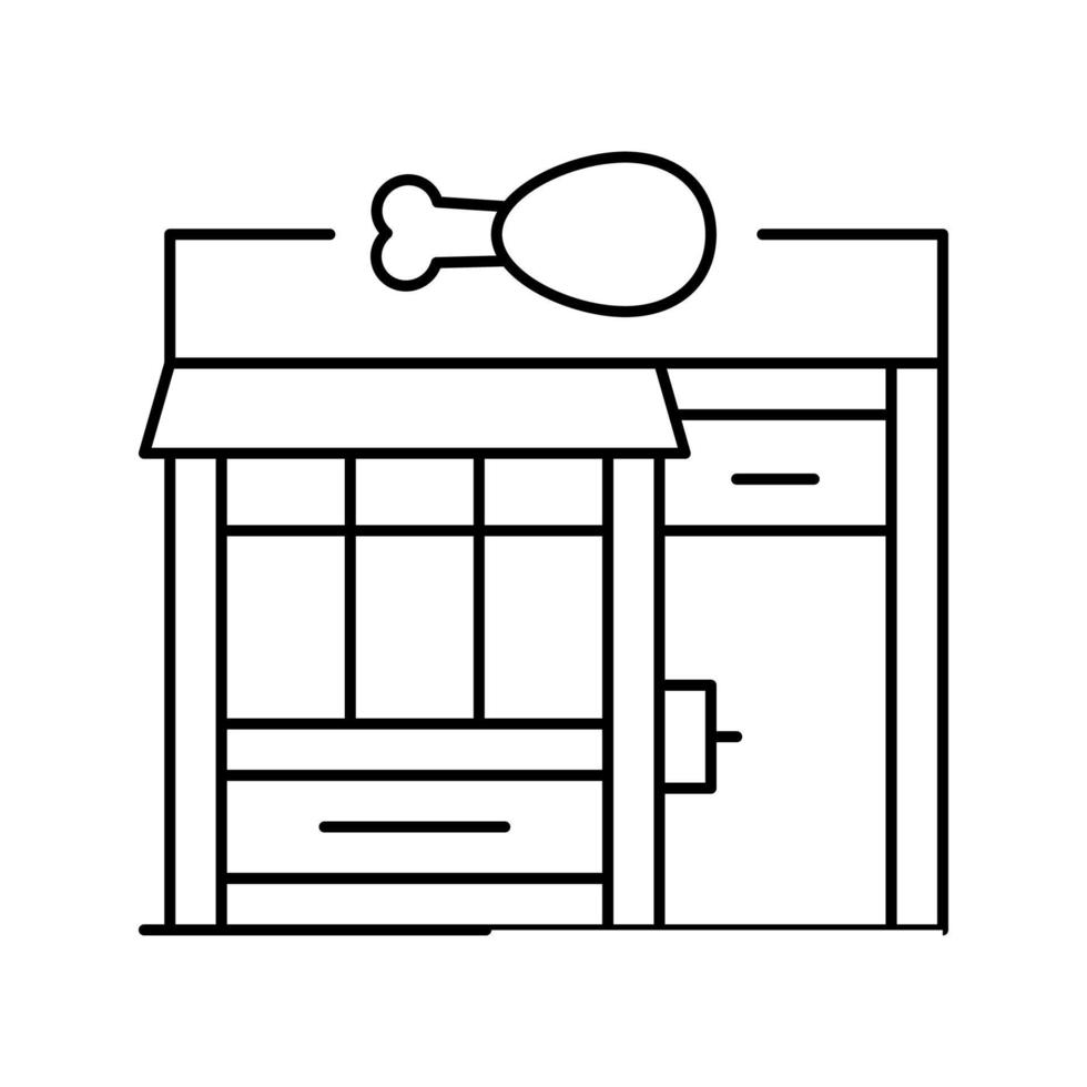 Ilustración de vector de icono de línea de tienda de carnicerías