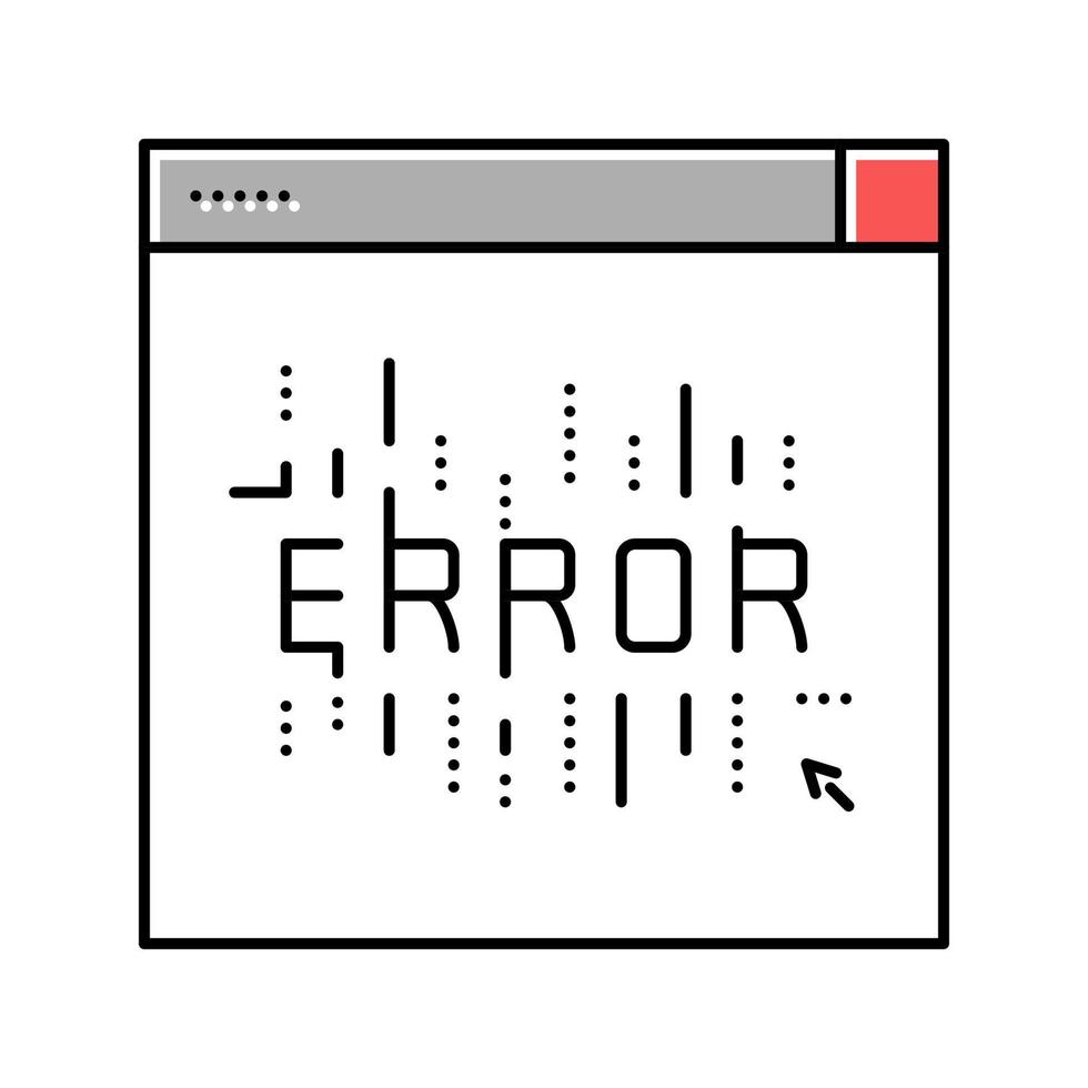 ilustración de vector de icono de color de error de computadora