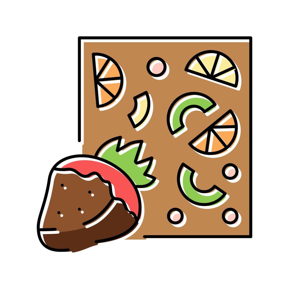fruta chocolate color icono vector ilustración
