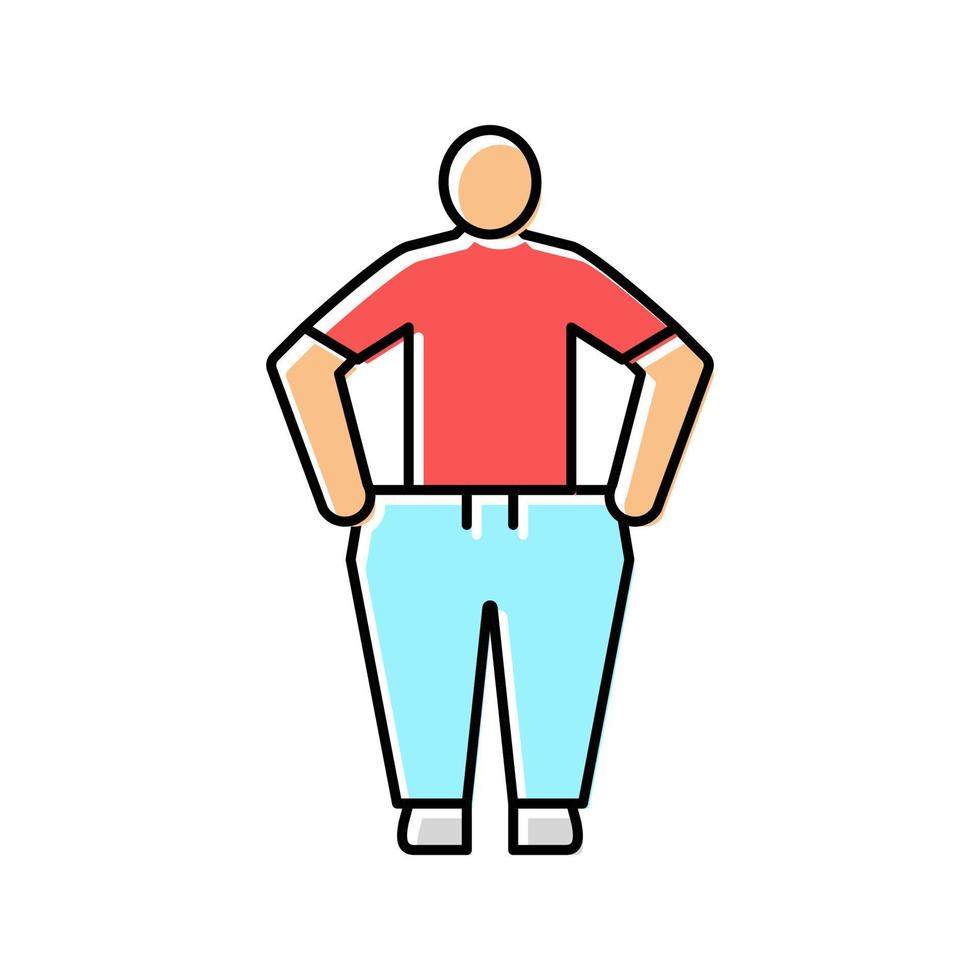 ilustración de vector de icono de color de síntoma de vih de pérdida de peso
