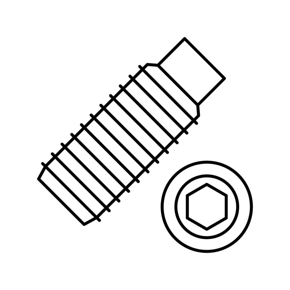 set screw line icon vector illustration