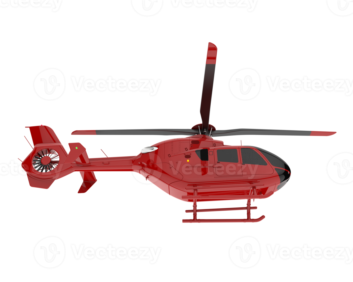 Helicopter isolated on transparent background. 3d rendering - illustration png