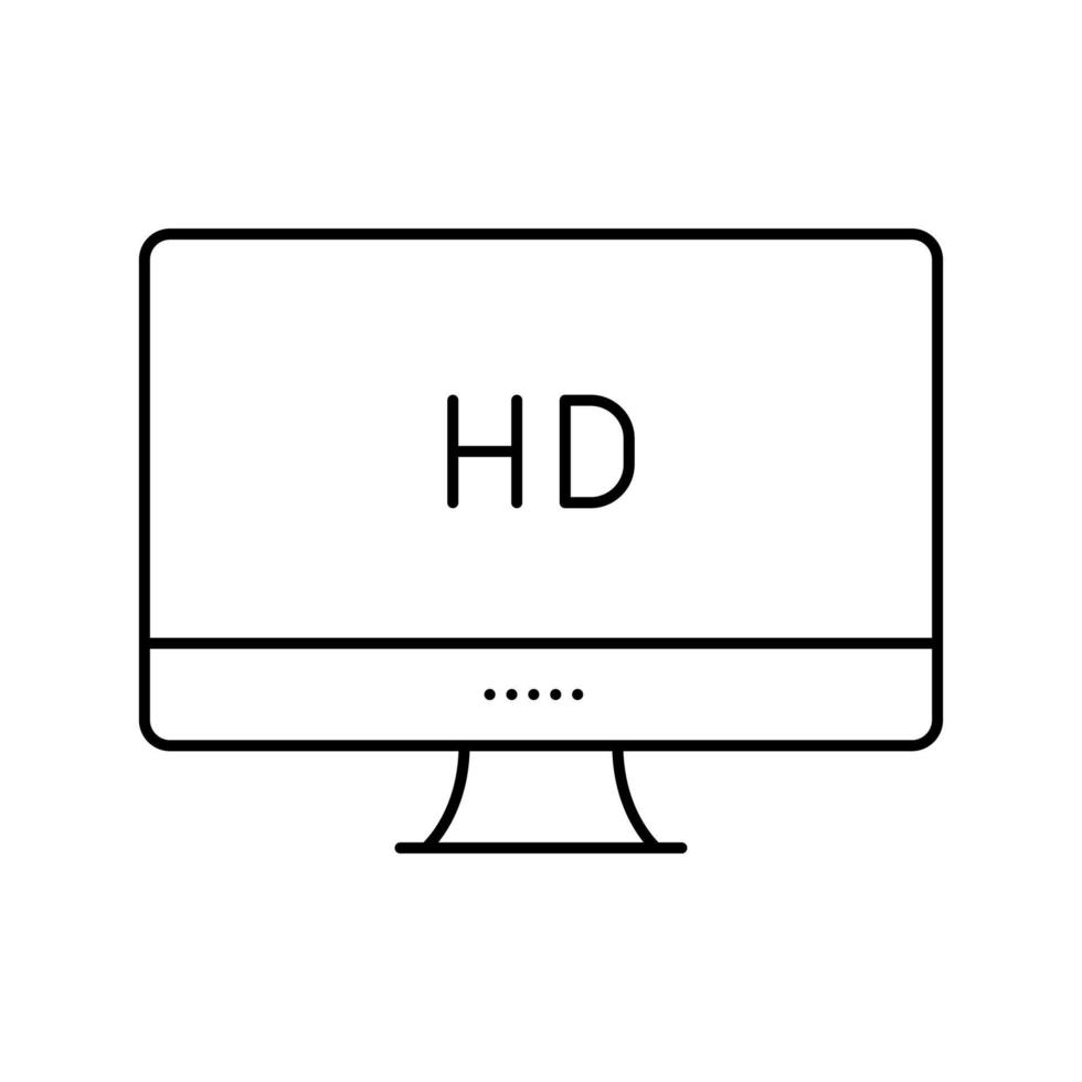 hd resolution computer screen line icon vector illustration