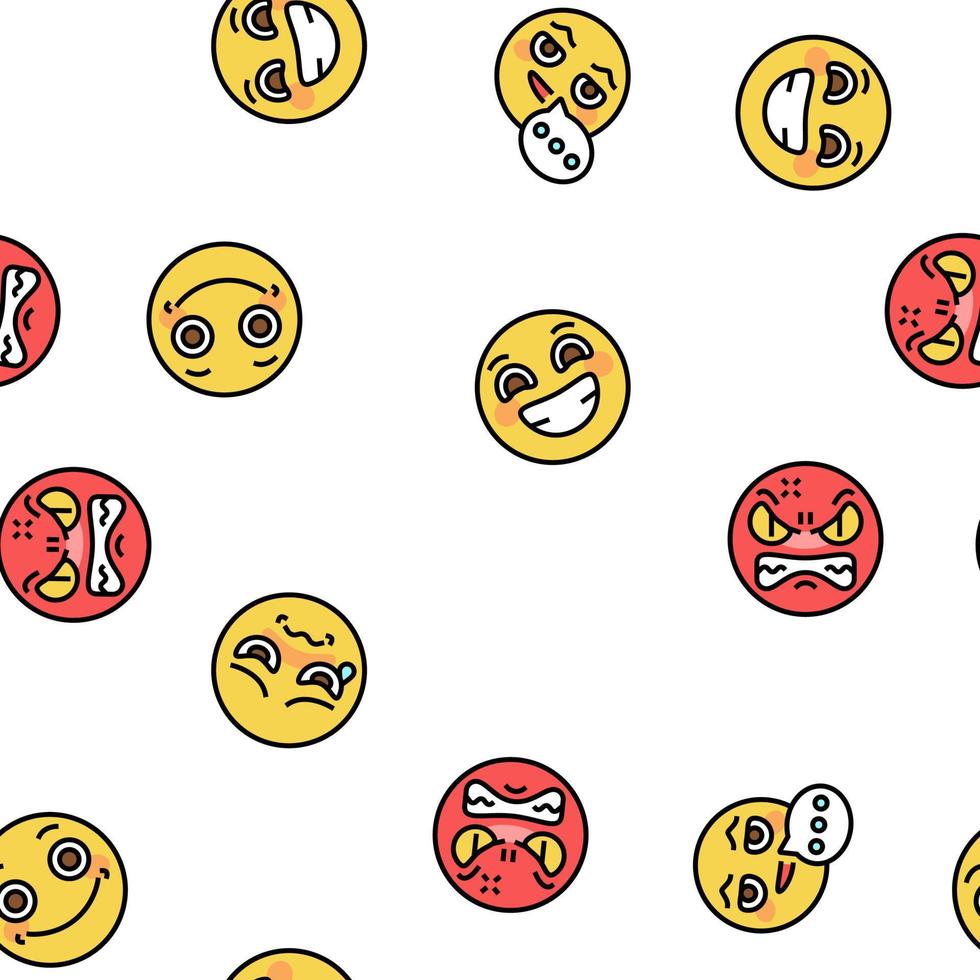 emoji emocional divertido sonrisa cara vector patrón sin costuras