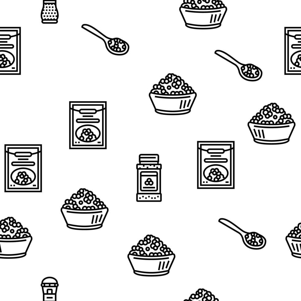 Black Pepper Aromatic Hot Spice vector seamless pattern