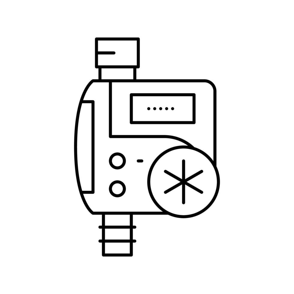 timer drip water irrigation line icon vector illustration