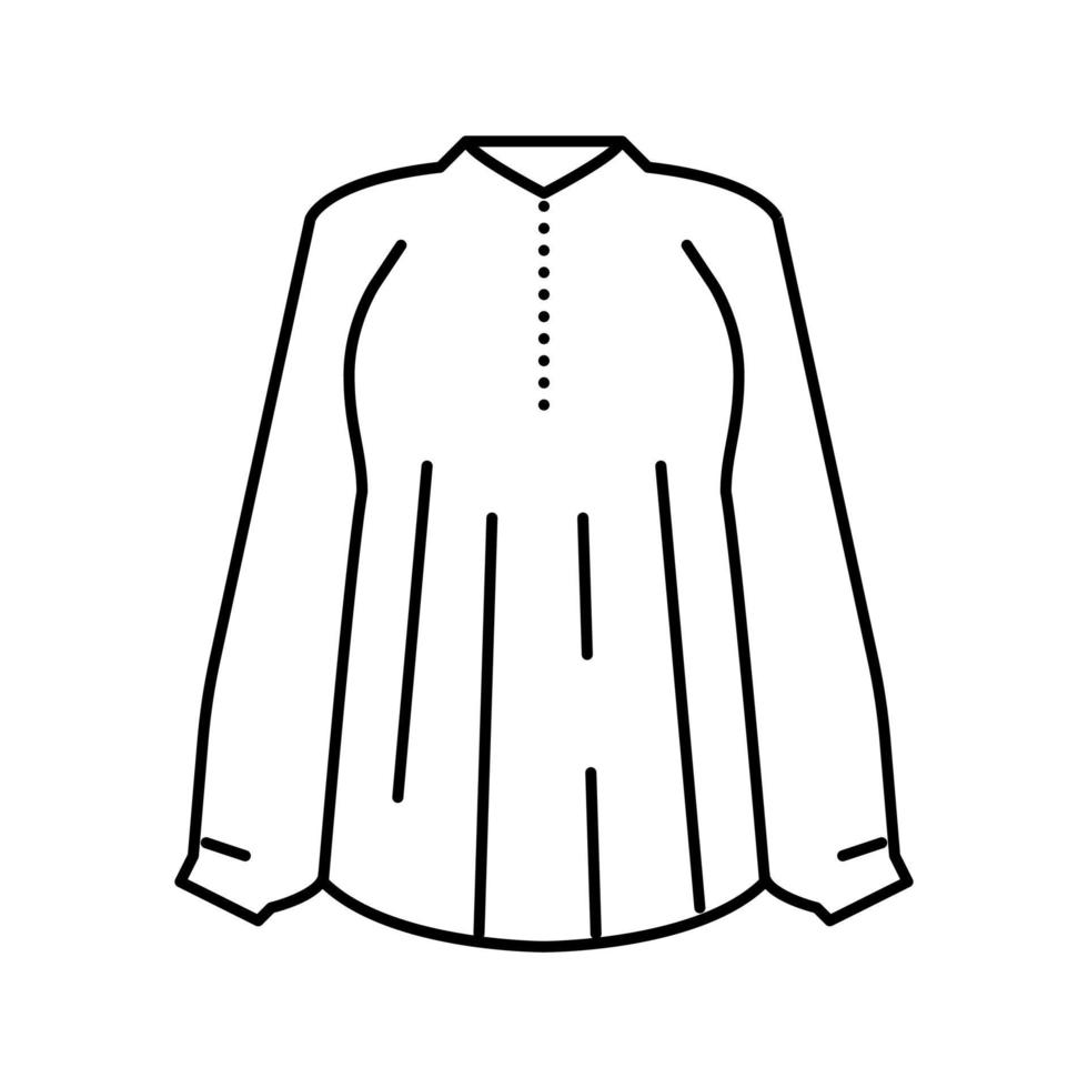 blusa tela mujer desgaste línea icono vector ilustración