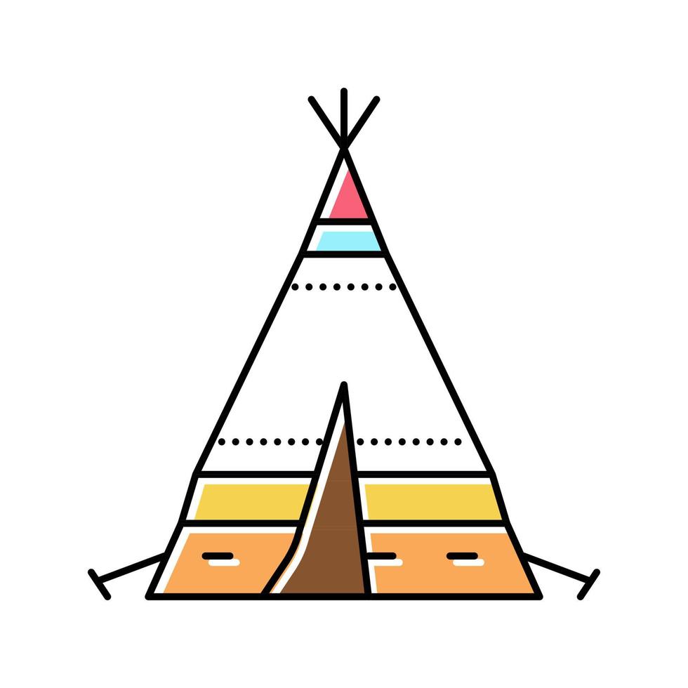 tipi tepee boho color icon vector illustration