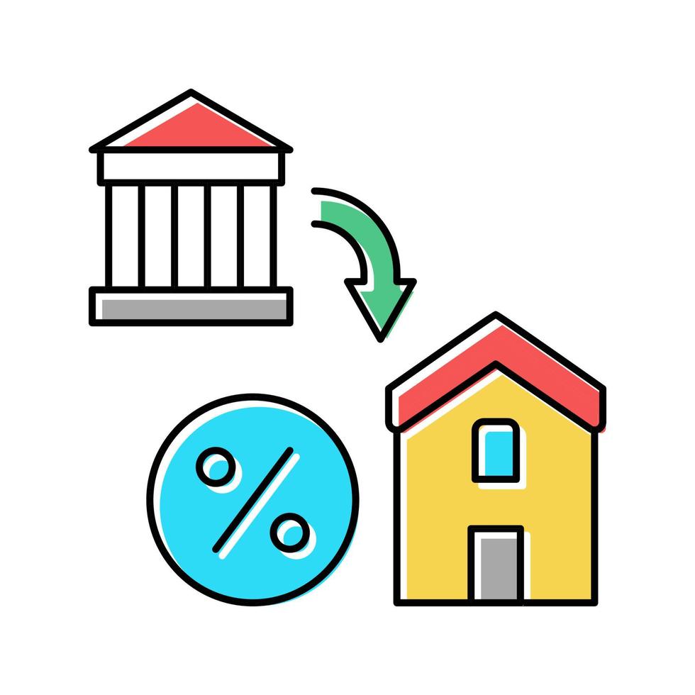 ilustración de vector de icono de color de beneficios de vivienda