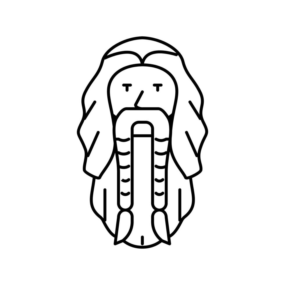 barba vikingo línea icono vector ilustración