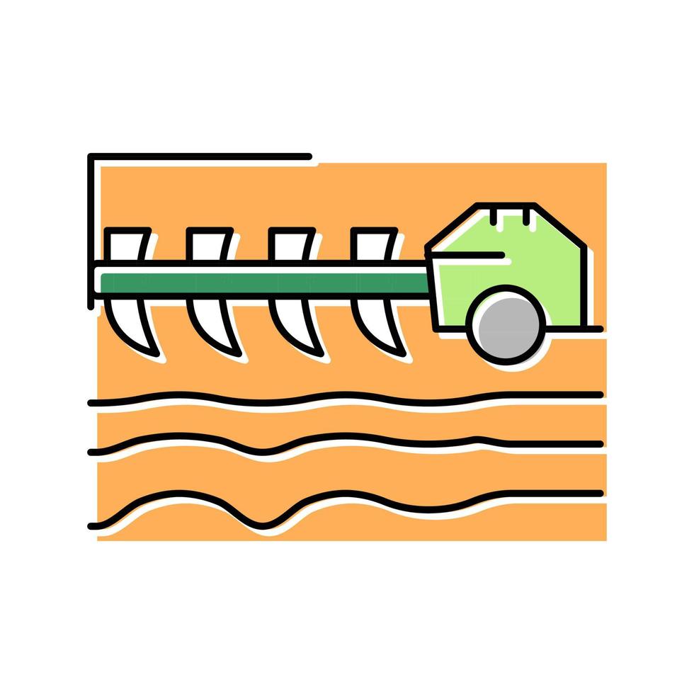 ilustración de vector de icono de color de cultivador de técnicas agrícolas