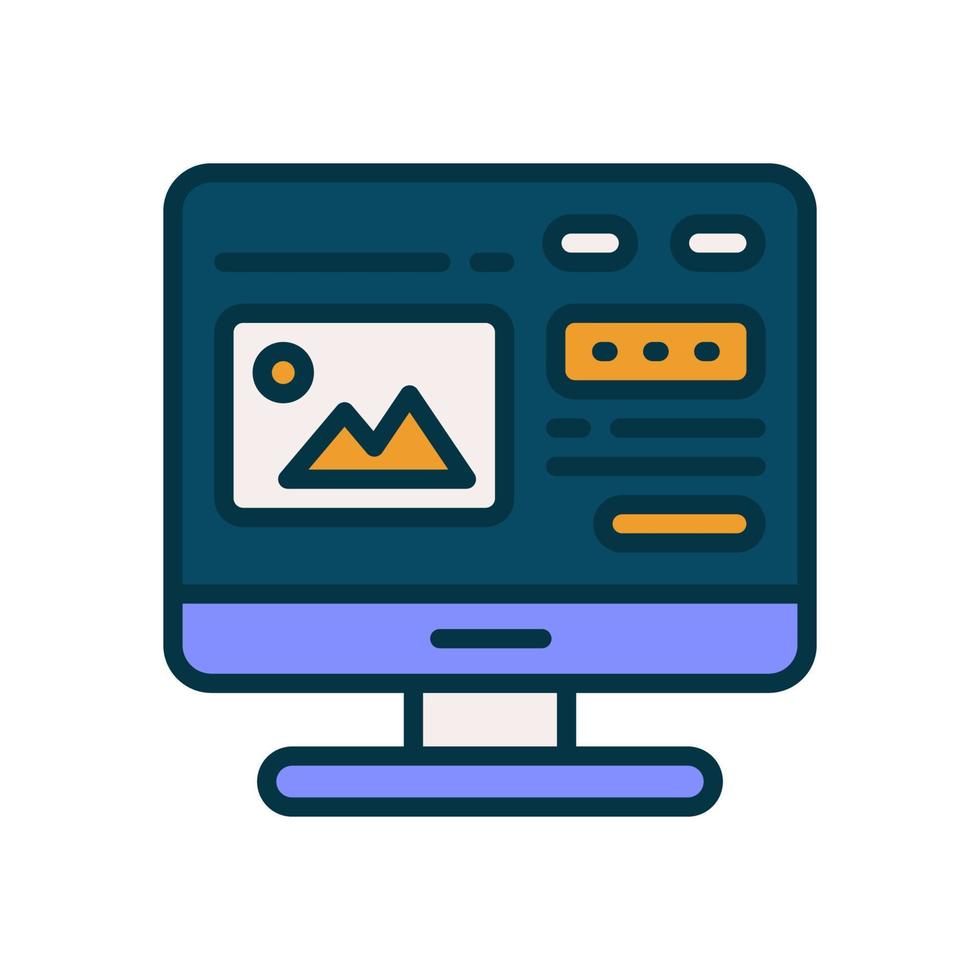 icono de monitor para su sitio web, móvil, presentación y diseño de logotipo. vector