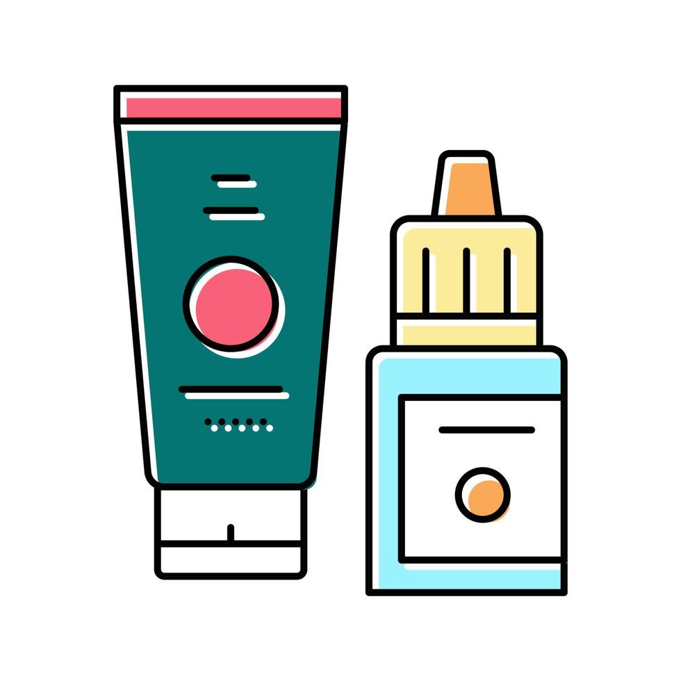 serum and cream beauty cosmetics color icon vector illustration