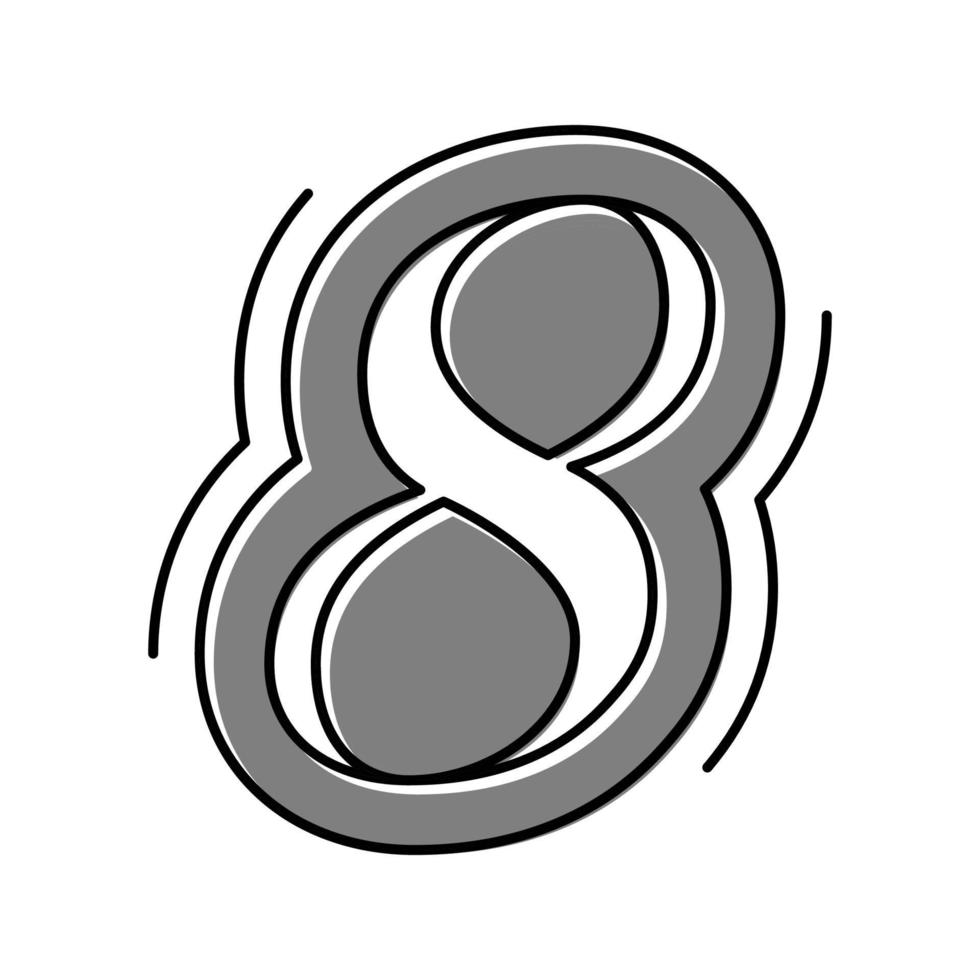 ilustración de vector de icono de color de ocho números