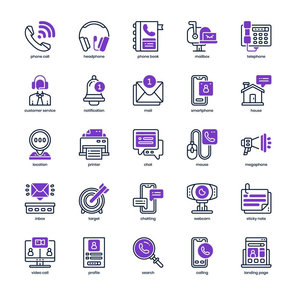 Contact Us icon pack for your website design, logo, app, and user interface. Contact Us icon mixed design. Vector graphics illustration and editable stroke.