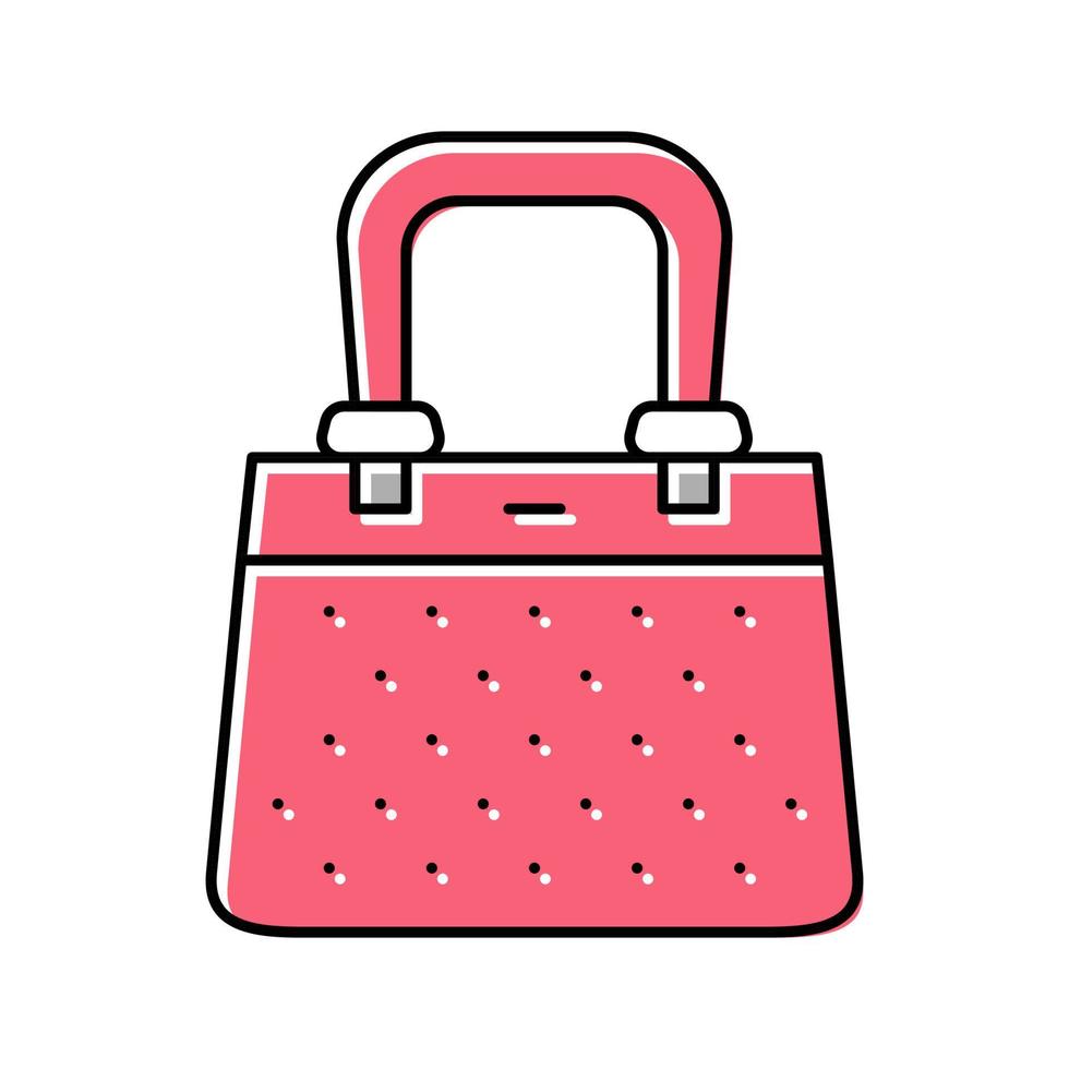 lady bag woman color icon vector illustration