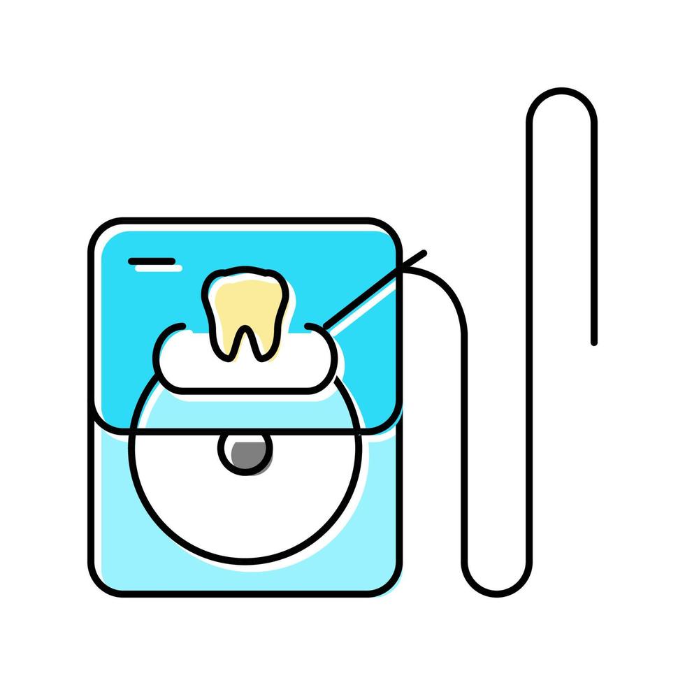 floss dental care color icon vector illustration