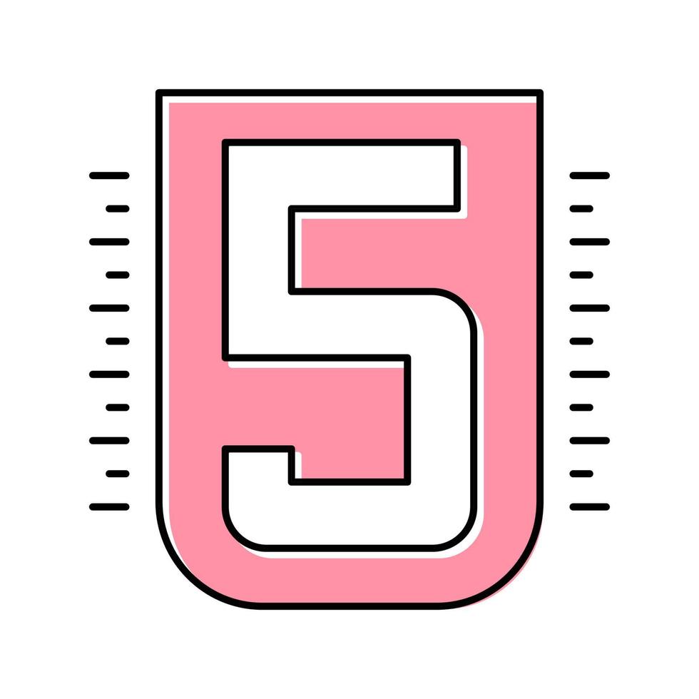ilustración de vector de icono de color de cinco números